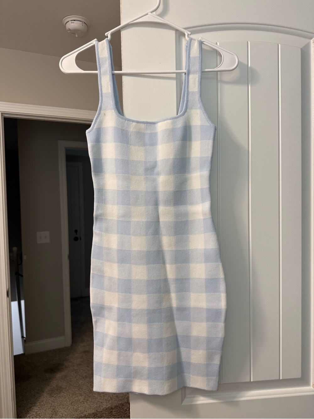 Princess Polly Light Blue and White Gingham Mini Dress